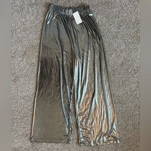 NWT American Apparel Metallic wide leg pants